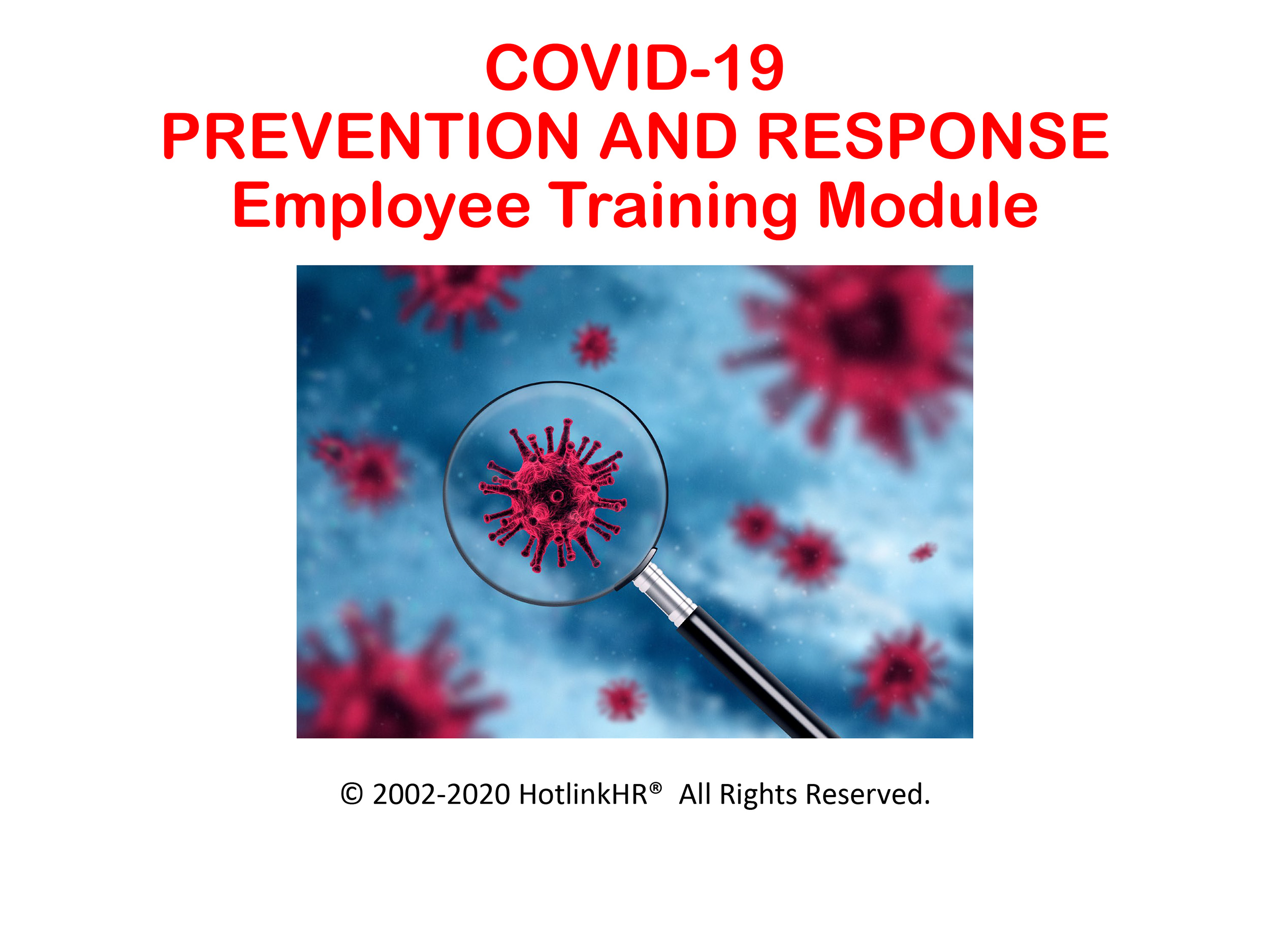 HotlinkHR's Covid-19 Prevention and Response Employee Training Module